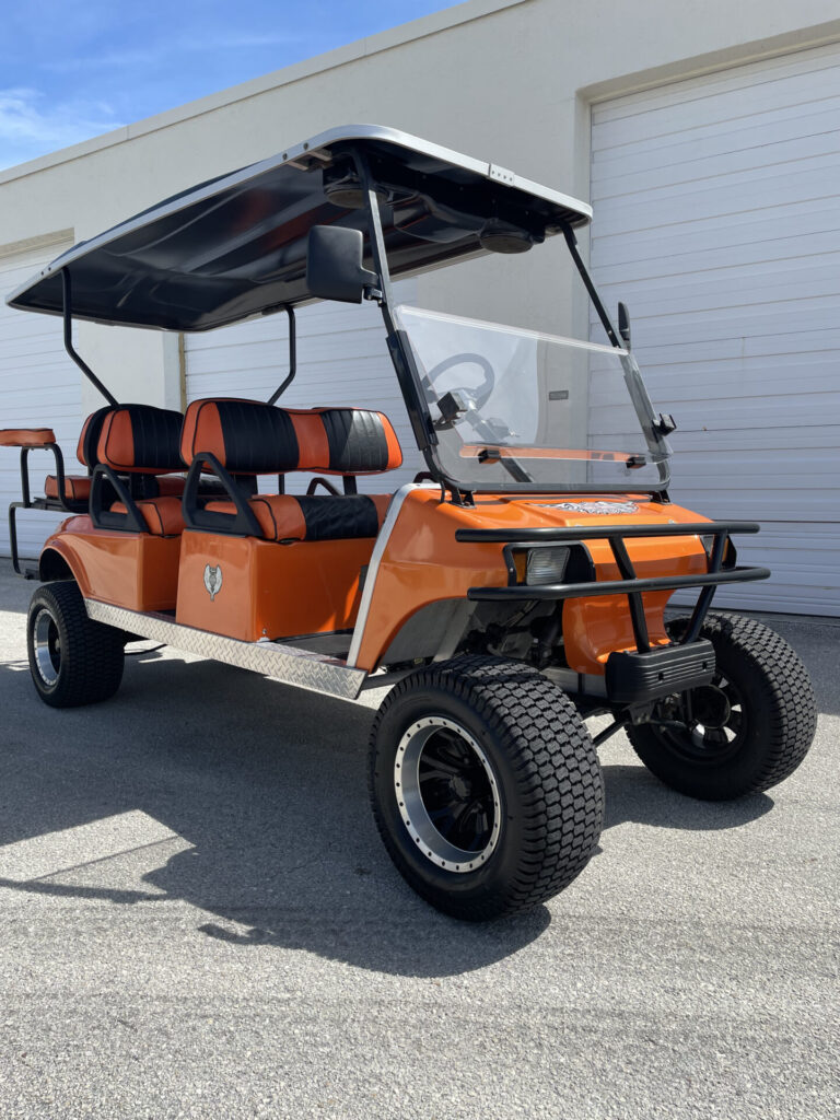 Club Car DS Electric Custom Harley Real Fire Golf Cart